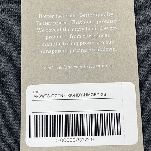 NWT Everlane Organic Cotton Gray Track Hoodie Unisex , XS, S, M - Picture 5 of 16